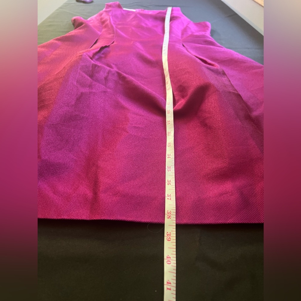 Kay Unger Fuchsia Satin Fit-and-Flare Dress - Picture 12 of 15